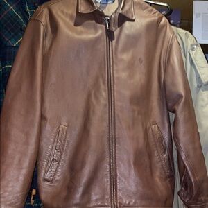 Polo Ralph Lauren Brown Leather Bomber Jacket